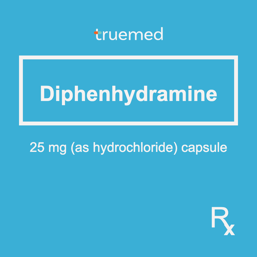 TrueMed GAMOT label - Diphenhydramine 25 mg Capsule
