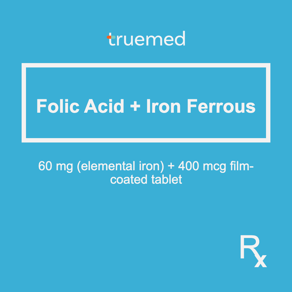 TrueMed GAMOT label - Folic Acid + Iron (Ferrous) 400 mcg folic acid Film-Coated Tablet