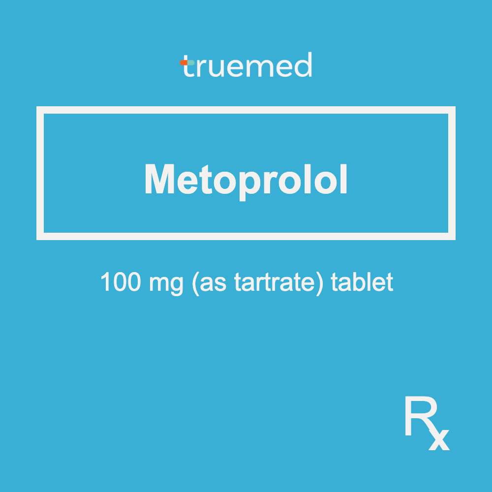 TrueMed GAMOT label - Metoprolol 100 mg Tablet