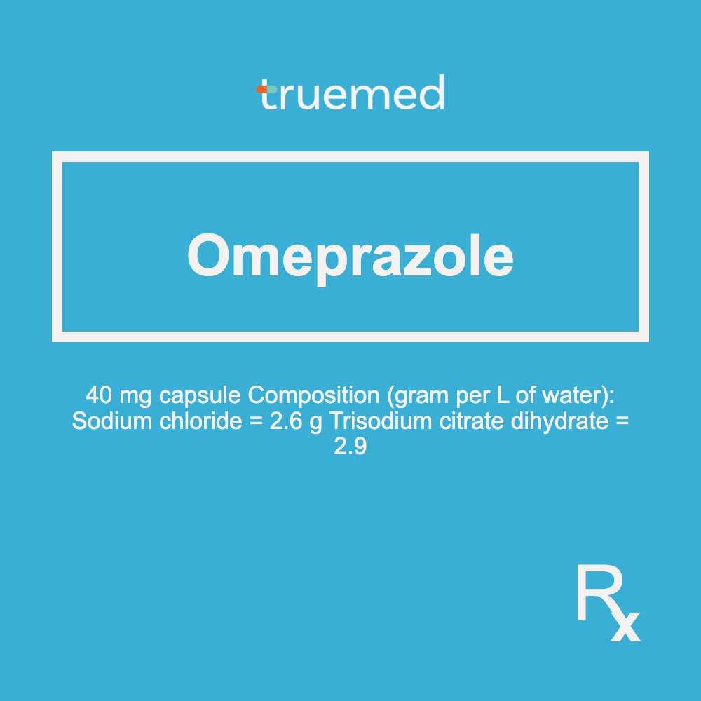 TrueMed GAMOT label - Omeprazole 40 mg Capsule