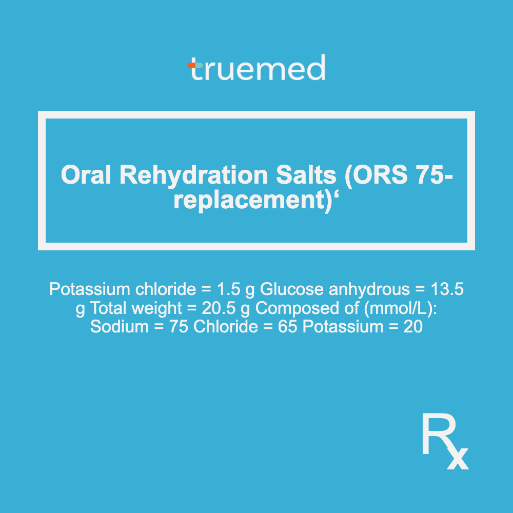 TrueMed GAMOT label - Oral Rehydration Salts (ORS) 20.5 g Sachet