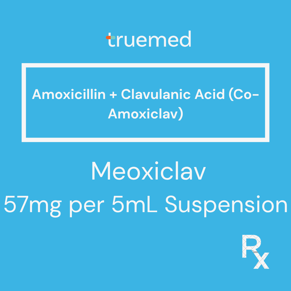 Amoxicillin + Clavulanic Acid (Co-Amoxiclav) 57 mg per 5 mL Suspension