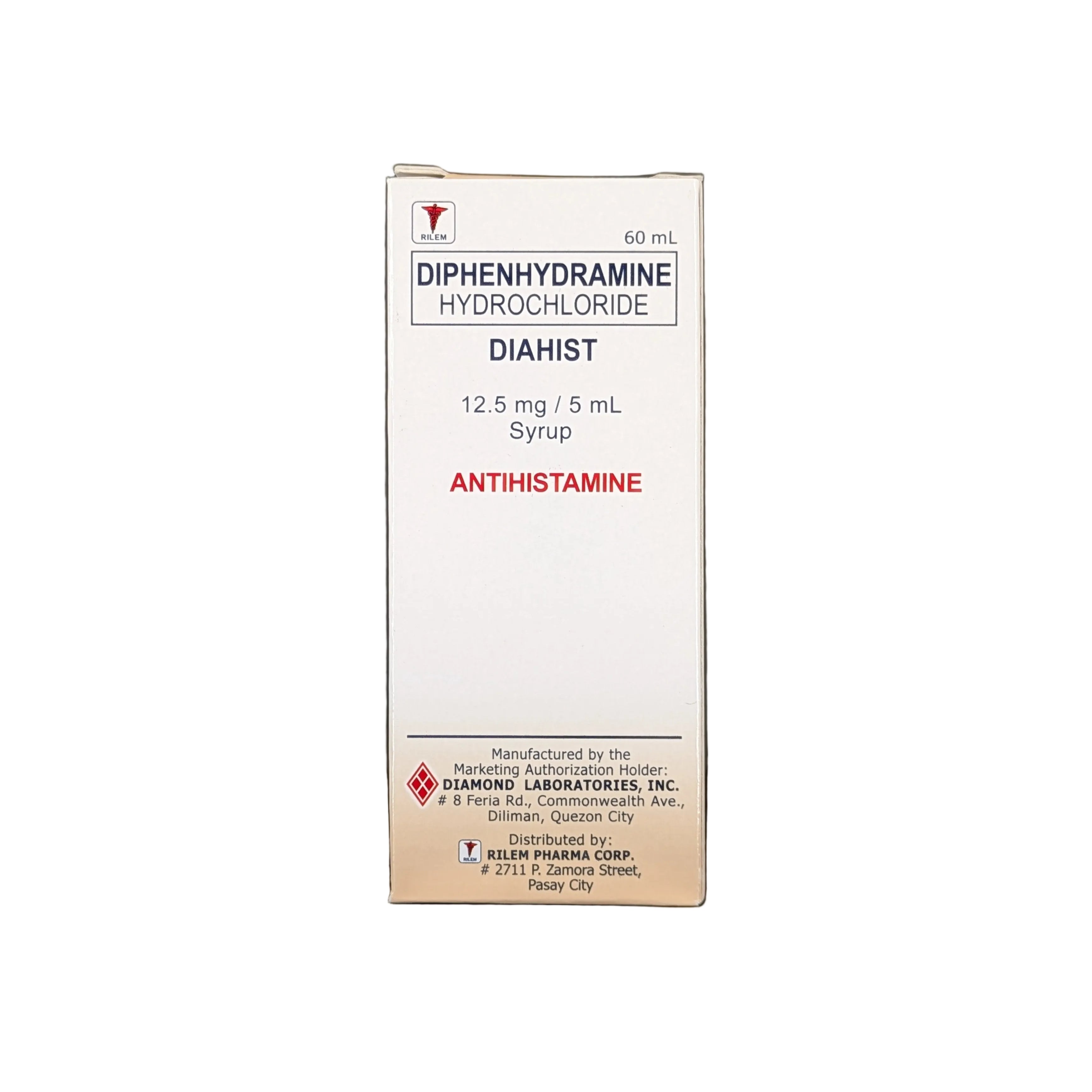 Diphenhydramine 12.5 mg/5 mL Syrup (60 mL)